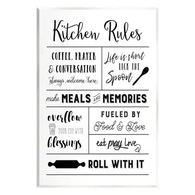 Stupell Industries Minimal Kitchen Rules Chart By Amanda Murray In White
