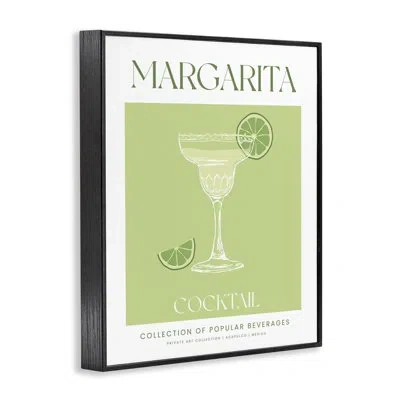 Stupell Industries Minimal Margarita Cocktail Framed Giclee Art, Design By Lettered And Lined In Midnight Black Framed Giclee