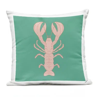 Stupell Industries Minimal Pink & Green Lobster Design By Sazerelli Designs Outdoor Printed Pillow