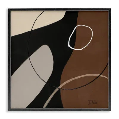 Stupell Industries Minimal Project Shapes Framed Giclee Art By Patricia Pinto In Midnight Black Framed Giclee