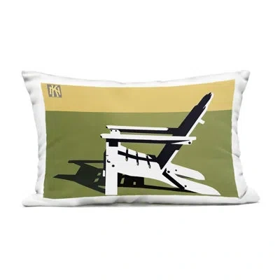 Stupell Industries Minimal Sunlit Lounge Chair Outdoor Printed Pillow, Design By Jadei Graphics In Green