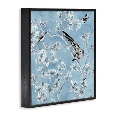 Stupell Industries Minted Serenity Bird Branches Giclee Art, Design By Melissa Wang In Midnight Black Framed Giclee
