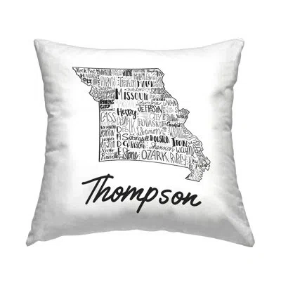 Stupell Industries Missouri State Cities Personalized Printed Throw Pillow By The Saturday Evening Post In White
