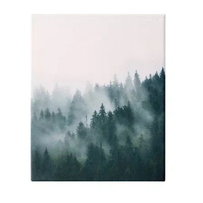 Stupell Industries Misty Forest Trees Canvas Art In White