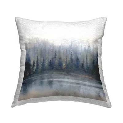 Stupell Industries Misty Gray Forest Printed Outdoor Throw Pillow Design By Danhui Nai