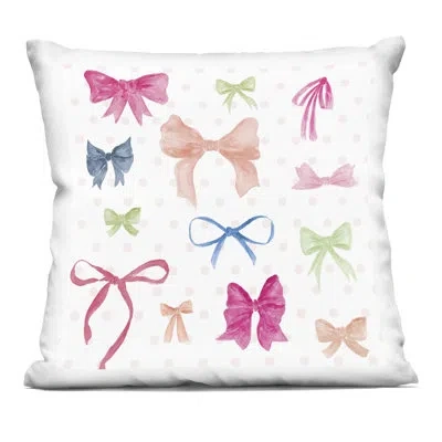 Stupell Industries Mixed Bows On Polka Dots Decorative Printed Throw Pillow, Design By Lucille Price, 18 X 7 X 18 In Pink