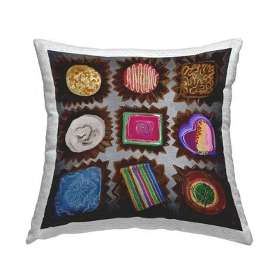 Stupell Industries Mixed Chocolate Pieces Outdoor Printed Pillow By Liz Jardine In Brown