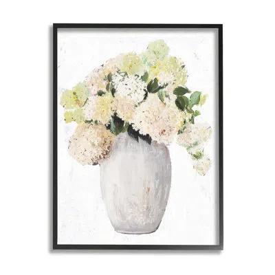 Stupell Industries Mixed Flower Bouquet Tall Vase Floral Arrangement By Patricia Pinto - Floater Frame Painting On Canv In Midnight Black Framed Giclee