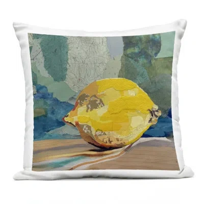 Stupell Industries Mixed Pattern Lemon Collage Outdoor Printed Pillow, Design By Stacy Gresell In Yellow