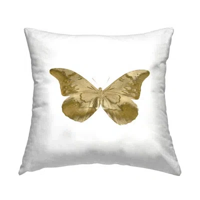 Stupell Industries Mod Ochre Butterfly Wings Printed Throw Pillow Design By Julia Bosco In Beige