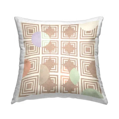 Stupell Industries Modern Beige Geometric Shapes Overlapping Squares Diamond Printed Throw Pillow Design By Daphne Pols