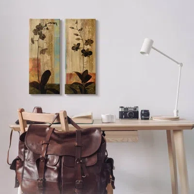 Stupell Industries Modern Boho Orchid Blooming 2 Piece Canvas Wall Art Set By Chris Donovan In Wrapped Canvas