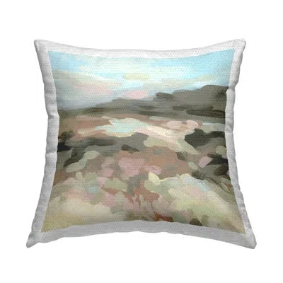 Stupell Industries Modern Brushed Landscape Outdoor Printed Pillow By June Erica Vess In Gray