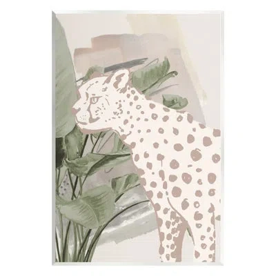 Stupell Industries Modern Cheetah & Palms On Mdf By Patricia Pinto Print