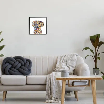 Stupell Industries Modern Dog Portrait Canvas Wall Art Design By Masey St. Studios In Midnight Black Framed Giclee