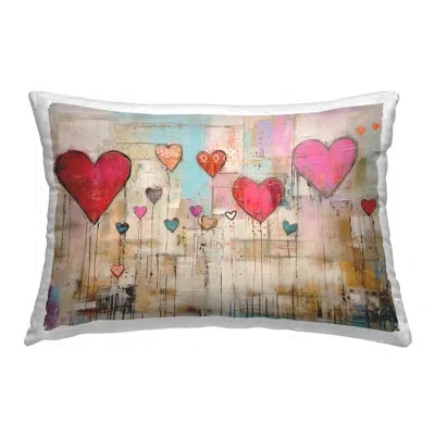 Stupell Industries Modern Floating Hearts Decorative Printed Throw Pillow Design By Lsr Design Studio In Tan
