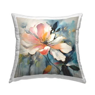 Stupell Industries Modern Flower Abstraction Decorative Printed Throw Pillow By Lazar Studio In Blue;gray;pink