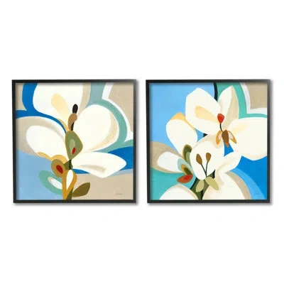 Stupell Industries Modern Flower Pattern 2 Piece Canvas Wall Art Set Design By Liz Jardine In Wrapped Canvas