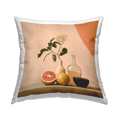 Stupell Industries Modern Kitchen Still Life Decorative Printed Throw Pillow By Lazar Studio In Brown;pink;orange
