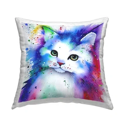 Stupell Industries Modern Kitten Watercolor Effect Printed Throw Pillow Design By Denise Dundon