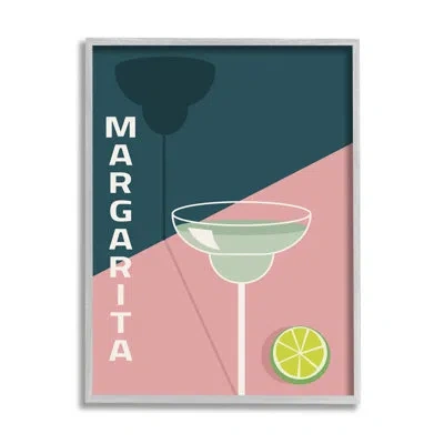 Stupell Industries Modern Margarita Blocked Citrus Contemporary Cocktail By Birch&ink - Floater Frame Graphic Art Print In Farmhouse Gray Framed Giclee