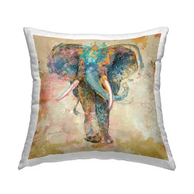 Stupell Industries Modern Patterned Elephant Wildlife Printed Throw Pillow Design By Evelia Designs In Beige