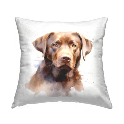 Stupell Industries Modern Pet Labrador Portrait Decorative Printed Throw Pillow By Ryley Gray In Brown
