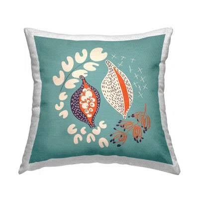 Stupell Industries Modern Plant Seeds Outdoor Printed Pillow By Pragya Kothari In Blue;orange