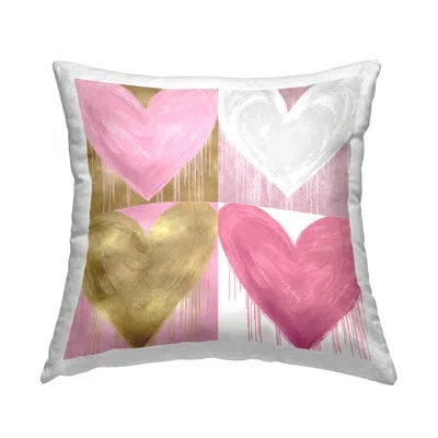 Stupell Industries Modern Pop Style Glam Hearts Printed Throw Pillow By Lindsay Rodgers