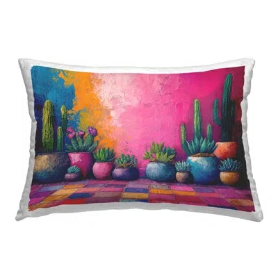 Stupell Industries Modern Potted Cactus Decorative Printed Throw Pillow By Imagine It Images In Pink
