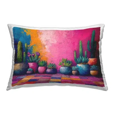 Stupell Industries Modern Potted Cactus Outdoor Printed Pillow By Imagine It Images In Pink