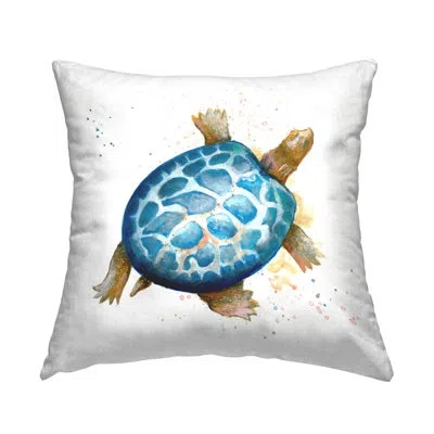 Stupell Industries Modern Speckled Turtle Decorative Printed Throw Pillow Design By Patricia Pinto In Blue