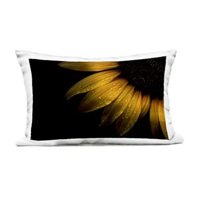 Stupell Industries Modern Spring Garden Flowers Outdoor Printed Pillow, Design By Sasha In Black Water Droplets On Sunflower