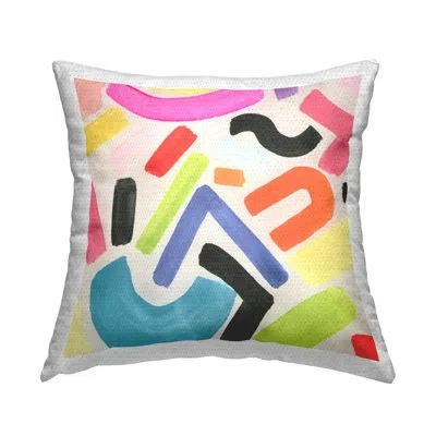 Stupell Industries Modern Squiggle Shapes Outdoor Printed Pillow By June Erica Vess In White