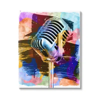 Stupell Industries Modern Vivid Microphone By Daniel Sproul In Black