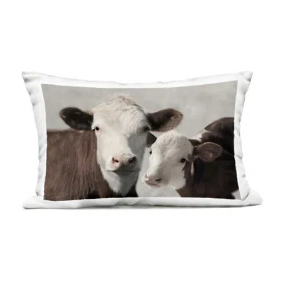Stupell Industries Mommy & Me Cows Outdoor Printed Pillow, Design By Lori Deiter, 14 X 7 X 20 In Brown