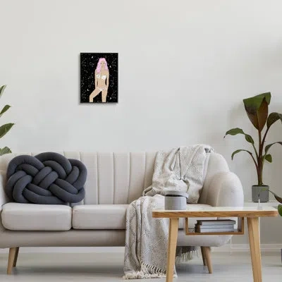 Stupell Industries Moon Girl Constellations In Midnight Black Framed Giclee