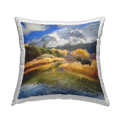 Stupell Industries Moose On Dolores River Outdoor Printed Pillow By Chris Vest In Blue