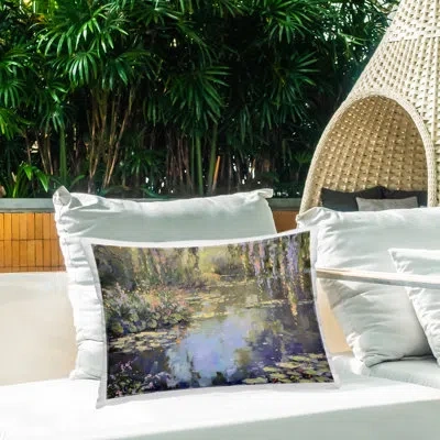 Stupell Industries Morning On Lily Pond Design By Lsr Design Studio Outdoor Printed Pillow In Green