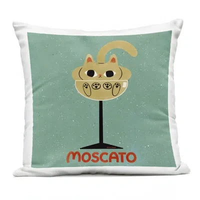 Stupell Industries Moscato Feline Wine Design By Carrie Cantwell Outdoor Printed Pillow In Tan