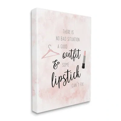 Stupell Industries Motivating Style Quote Glam Fashion Makeup By Natalie Carpentieri - Floater Frame Textual Art On Can In Wrapped Canvas
