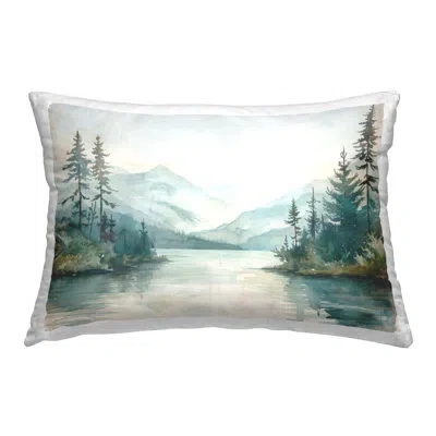 Stupell Industries Mountain Lake In Springtime Design By Lsr Design Studio Throw Pillow In Green