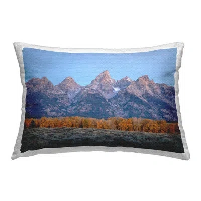 Stupell Industries Mountain Peaks Landscape Outdoor Printed Pillow By Daniel Sproul In Blue;white