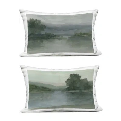 Stupell Industries Mountain Views In Muted Tones 2 Piece Outdoor Printed Pillow Set, Design By Ethan Harper
