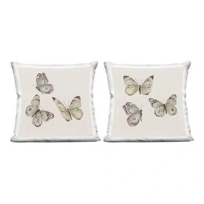 Stupell Industries Muted Isolated Butterflies 2 Piece Decorative Printed Throw Pillow Set, Design By Patricia Pinto, 18 In Brown