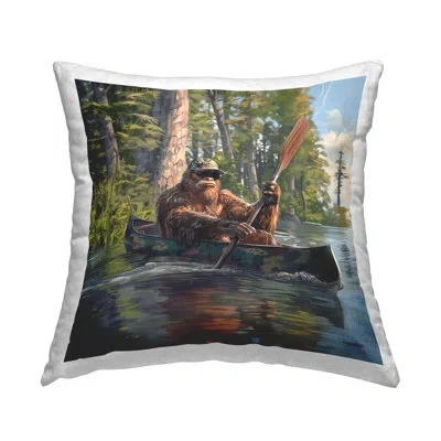 Stupell Industries Mythical Monster In Canoe Design By Jim Baldwin Throw Pillow In Green