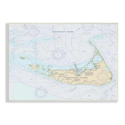 Stupell Industries Nantucket Island Coastal Massachusetts Traditional Nautical Map By Daphne Polselli - Graphic Art In Wall Plaque