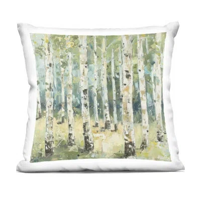 Stupell Industries Natural Birch Grove Design By Lsr Design Studio Throw Pillow In Green