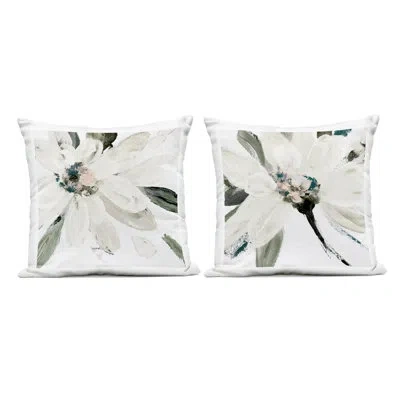 Stupell Industries Natural Blooming Moment 2 Piece Outdoor Printed Pillow Set, Design By Lanie Loreth, 18 X 7 X 18 In Green