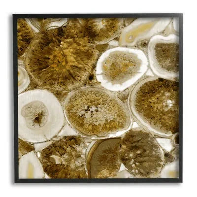 Stupell Industries Natural Geode Crystals Arrangement By Danielle Carson - Floater Frame Graphic Art On Wood In Midnight Black Framed Giclee